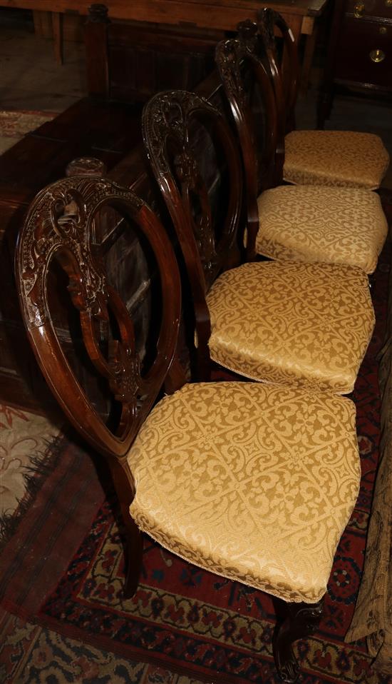 4 Victorian mahogany dining chairs